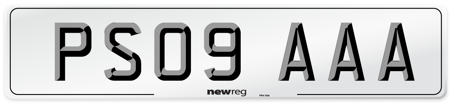 PS09 AAA Number Plate from New Reg